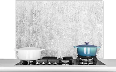 Produktbild von KitchenYeah®  Spritzschutz Küche - Küchenrückwand - Wandschutz für Herd und Spüle - Beton - Grau - Wand 100x65 - Alu-Dibond (Alternative zum Spritzschutz aus Glas) - Hitzebeständig - Herdspritzschutz