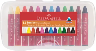 Produktbild von FABER-CASTELL Dreikant Wachsmalkreide Jumbo 12er Etui