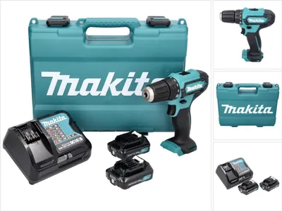 Produktbild von Makita DF333DSAE Akku-Bohrschrauber 12V, inkl. 2x 2,0Ah Akku und Netzteil