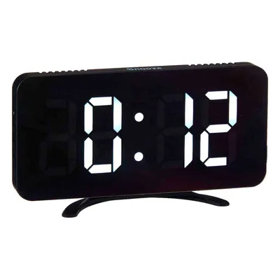 Produktbild von Digitale Desktop-Uhr Spiegel Schwarz ABS (15,7 x 7,7 x 1,5 cm)