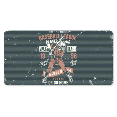 Produktbild von MuchoWow® Mauspad Mousepad Jahrgang - Skelett - Baseball 60x30 cm - Mousepads - Maus Mat - Pad - Mausunterlage - Nachhaltig