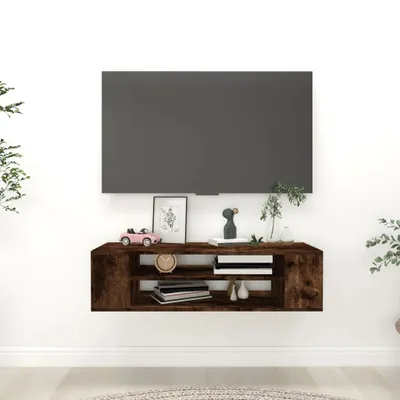 Produktbild von The Living Store TV-Wandschrank Räuchereiche 100x30x26,5 cm Holzwerkstoff