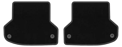 Produktbild von Velours-Fußmatten Hinten für Audi A3 8P 2003-2011 (Schrägheck/Sportback/Cabrio) – 2-tlg, Schwarz, passgenau – Wielganizator LUX