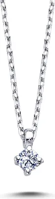 Produktbild von 0,06 Carat Diamant Solitär Halskette 14 Karat Weißgold