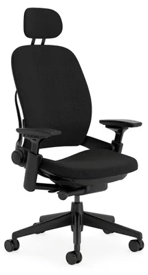 Ergonomischer Bürostuhl mit Kopfstütze, höhenverstellbar, schwarz