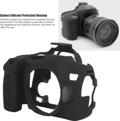 Immagine prodotto di Custodia protettiva in silicone, custodia per fotocamera, custodia, telaio, guscio, cover per fotocamera digitale EOS 70D, nero