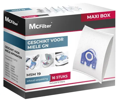 Staubsaugerbeutel 16 Stück + 8 Filter, für Miele GN 3D