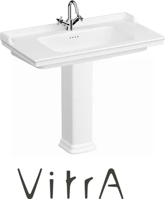 Produktbild von VitrA VALARTE Waschtisch 80 cm mit Langsäule Hygiene Glasur, weiß