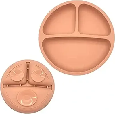Zdjęcie produktu dla Silikonowy antypoślizgowy talerz dla niemowląt 20 cm różowy