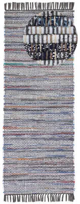 Produktbild von Flachgewebeteppich Kelim Chindi Läufer Grau 80x400 cm | Moderner Teppich für Wohn- und Schlafzimmer