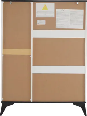 Produktbild von okwish Schuhschrank Schuhbank mit 3 Klappen, 1 Schublade und 1 Tür, Schuhregal, Schuhkipper schmal, Schuhschrank,Maße: H 121 cm/B90 cm/T25cm,weiß