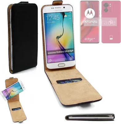 Produktbild von K-S-Trade® Schutzhülle Handyhülle kompatibel mit Motorola Edge 40 Flipstyle  360° Smartphone Tasche, schwarz, Case Flip cover