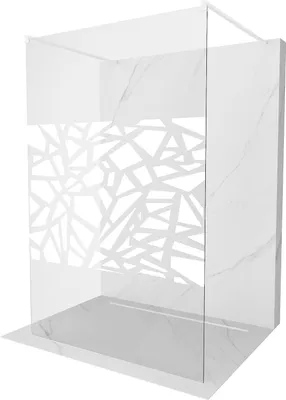 Image de Mexen Kioto paroi de douche 120 x 200 cm, Transparent/Blanc motif 8 mm, Blanc - 800-120-002-20-85