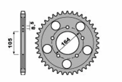 Productafbeelding van PBR standaard C45 stalen tandwiel 4557 - 525
