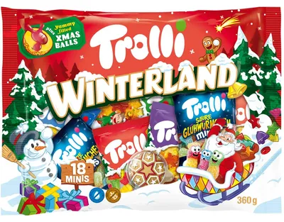 Produktbild von Trolli Winterland, Weiche Süßigkeiten, 360 g, Fruits, Mehrfarbig, 1417 kJ, 333 kcal