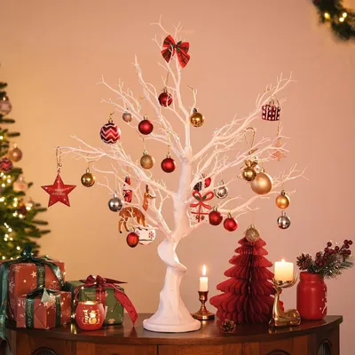Kunstbaum weiß 80 cm für Weihnachtsdekoration