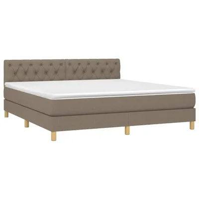 Productafbeelding van vidaXL Boxspringbed met matras, taupekleurig, 160x200 cm, met stoffen bekleding