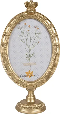 Produktbild von Clayre & Eef Bilderrahmen 13x18 cm Goldfarbig Kunststoff Oval