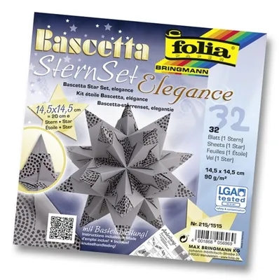 Produktbild von Folia 215/1515 Bascetta Stern - Pearls, anthrazit, Ø 20 cm