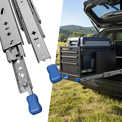 Produktbild von ISOISL Schwerlast Schubladenschienen 53 mm, Vollauszug mit Verriegelung, bis 117kg 500mm 1Paar