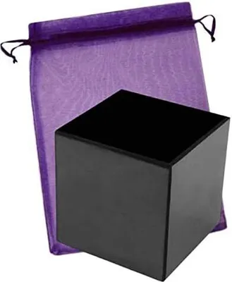 Produktbild von Schungit Würfel Cube 7x7cm poliert [3tlg Set] 1x Würfel 70x70mm für Schutz, Negatives abschirmen. Inklusive 1x Täschchen und 1x Beschreibung