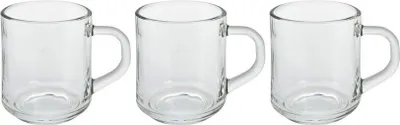 Image de Ensemble de 3 tasses Excellent Houseware, verre, 7,6x8,8 cm, 240 ml, transparent