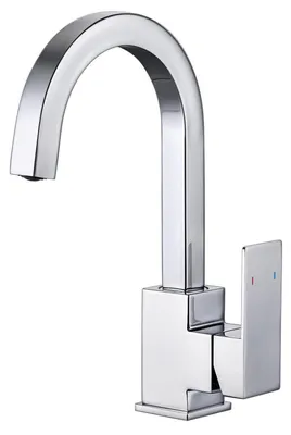 Zdjęcie produktu dla Bateria umywalkowa jednouchwytowa, obrotowa o 360°, stal nierdzewna, chromowana