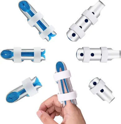 Produktbild von 6 Stück Fingerschienen Fingerschutz bei verletzung Fingerschiene Zeigefinger Mittelfinger Schiene Fingerschiene Ringfinger Verstellbarem Befestigungsgurt