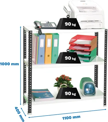 Produktbild von Metallregal COMFORT SUPERPLUS 3/400 1000 ANTRACITE/BRANCO