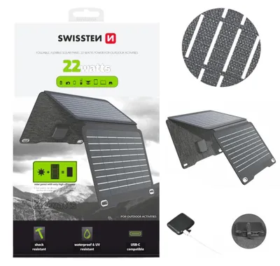 Zdjęcie produktu dla SWISSTEN Składany panel solarny 22W