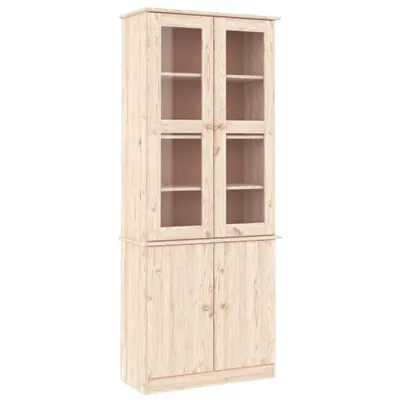 Produktbild von Vitrinenschrank ALTA 77x35x186,5 cm Massivholz Kiefer