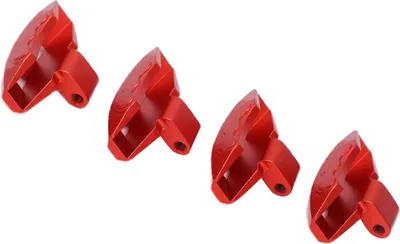 Imagen del producto de 4 pinzas de freno de réplica para vehículos a control remoto, fabricadas en aleación de aluminio, compatibles con el coche a control remoto TRAXXAS UDR 1/7, color rojo