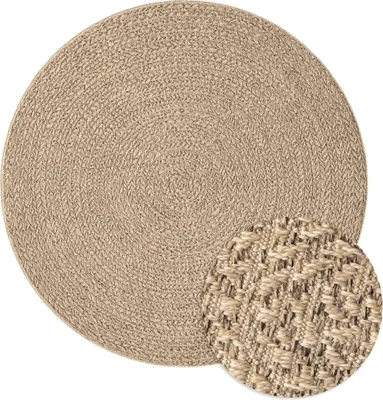 Produktbild von vidaXL Teppich ZIZUR Ø 200 cm Jute-Optik Indoor und Outdoor