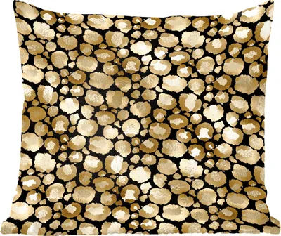 Produktbild von MuchoWow® Zierkissen Sofakissen Wohnzimmer Dekokissen 60x60 cm Muster - Pantherdruck - Gold - Sitzfläche - Foto Polster