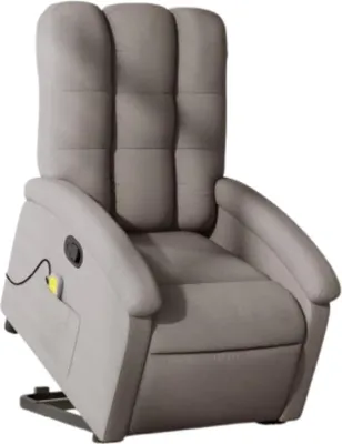 Image de Fauteuil de massage avec releveur Taupe Tissu