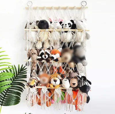 Produktbild von Hängekorb Dreistufige Quasten-Hängematte, Stofftier-Organizer, B