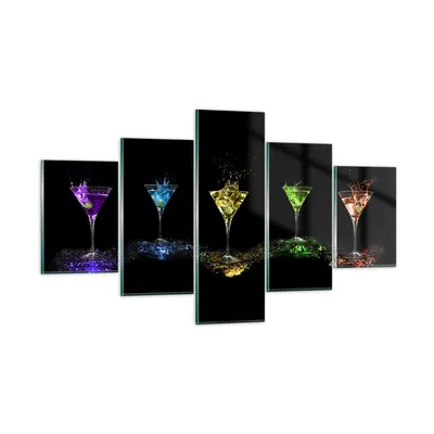 Produktbild von Bilder auf glas - Cocktail trinken Alkohol Glas - 125x70cm - Glasbilder - Wandbilder - Kunstdruck - zum Aufhängen bereit - Wanddekoration aus Glas - Glas Bilder - Wandbild auf Glas - GEA125x70-0442