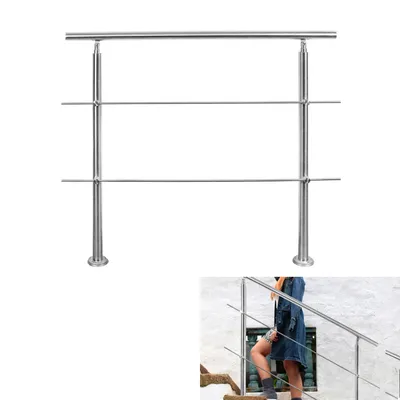 Produktbild von TolleTour Geländer Edelstahl Handlauf Treppengeländer  für Balkon Treppen Innen und Außen 150cm (2 Querstreben)