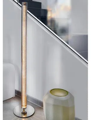 Produktbild von Sompex Design LED Stab Stehlampe Sunny Glas grau Chrom dimmbar