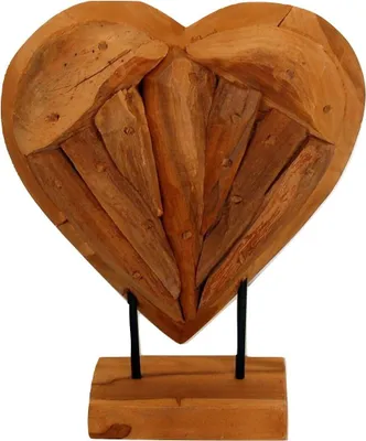 Produktbild von Holzherz Teak Holz natur  30 cm