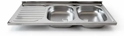 Immagine prodotto di Lavello cucina acciaio appoggio 120x50 cm doppia vasca e gocciolatoio sinistro SA127SX