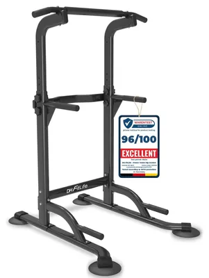 Produktbild von Kraftturm Klimmzugstange Dipstation - 10 Höhenstufen - Bis 150 kg - Für Klimmzüge, Liegestütze und Dips