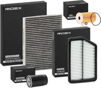 Produktbild von RIDEX Filterset Inspektionspaket Filtersatz für HYUNDAI ix35 (LM, EL, ELH) für KIA SPORTAGE (SL)