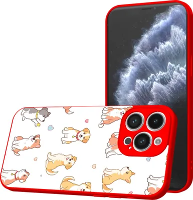Produktbild von Smartphonica Handyhülle Geeignet für iPhone 11  Pro Max mit Hundedruck - TPU Back Cover Case Hundedesign - Rot