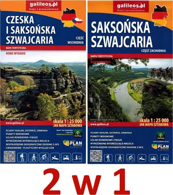 Produktbild von Tschechische und Sächsische Schweiz 1:25.000. Set: 2 x Touristenkarte. Ausgabe 2026/2027. Galileos