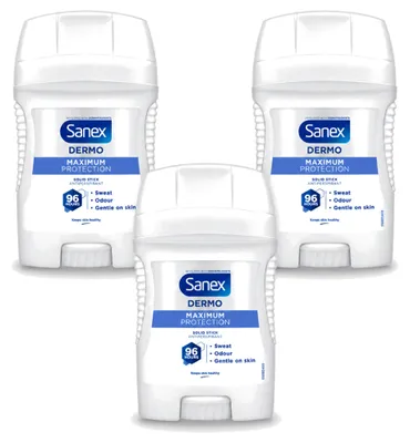 Produktbild von 3 x Sanex Maximum Protection Deodorant Stick - 50 ml - Vorteilspackung - 3 Stücke