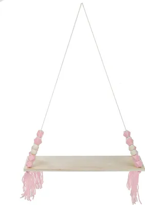 Productafbeelding van Wandmontage opslagrek voor kinderkamer, decoratieve plank, roze, geel, paars - roze
