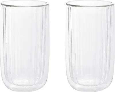 Zdjęcie produktu dla HOMLA Zestaw szklanek CEMBRA GROOVE z podwójną ścianką 350ml