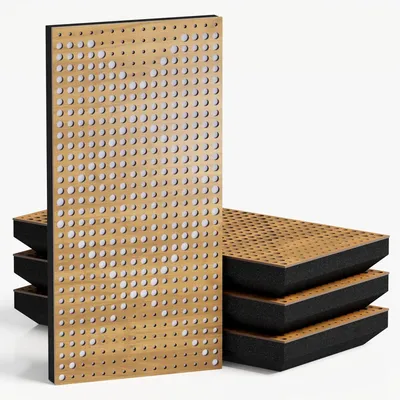 Zdjęcie produktu dla Zestaw 10 wąskich paneli akustycznych WILDS-F, obita welurem, wymiar 50x25 cm, kolor dąb/biały