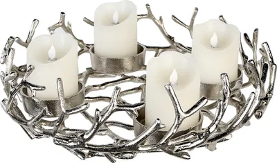 Produktbild von Casablanca [SA2021/08] Adventsleuchter Twigs antik-silberD.42cm